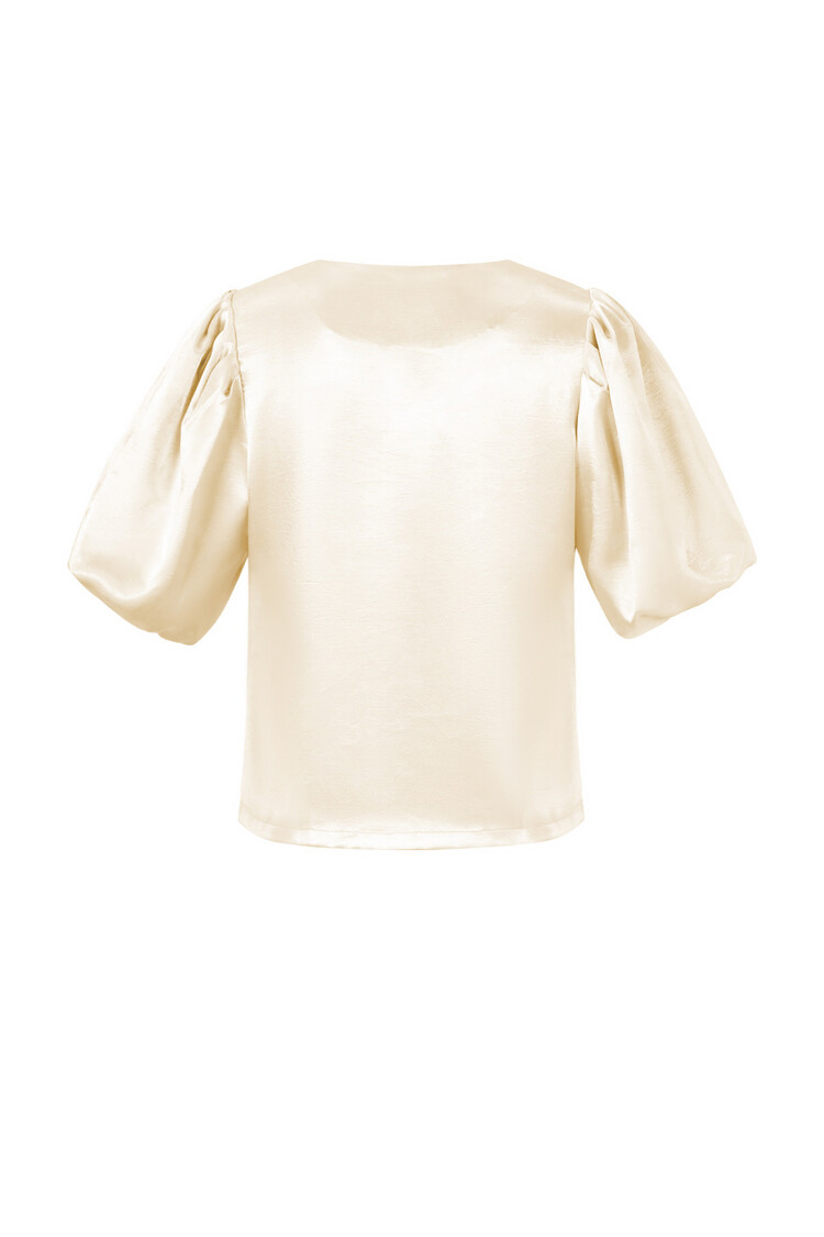 Oriana Puff Sleeve Top / Beige