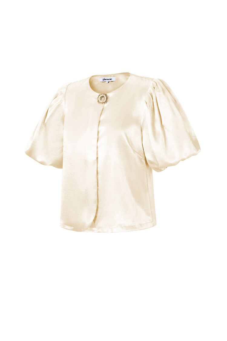 Oriana Puff Sleeve Top / Beige