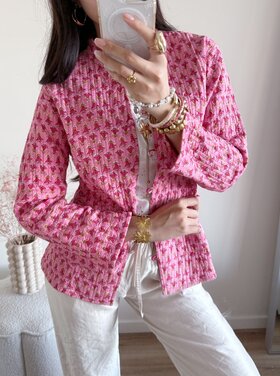 Anika Flower Boho Jacket / Pink