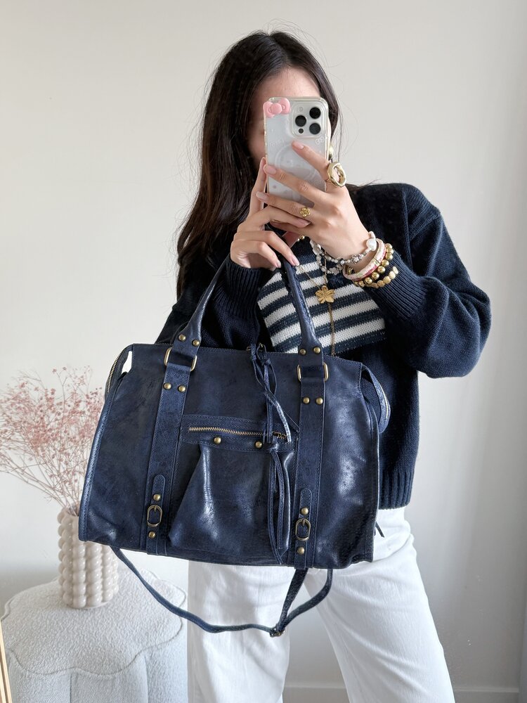 Blaire City Studs Bag / Navy Blue