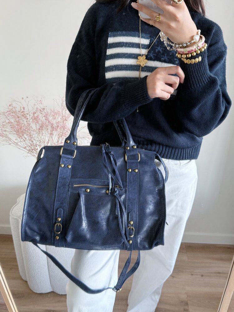 Blaire City Studs Bag / Navy Blue