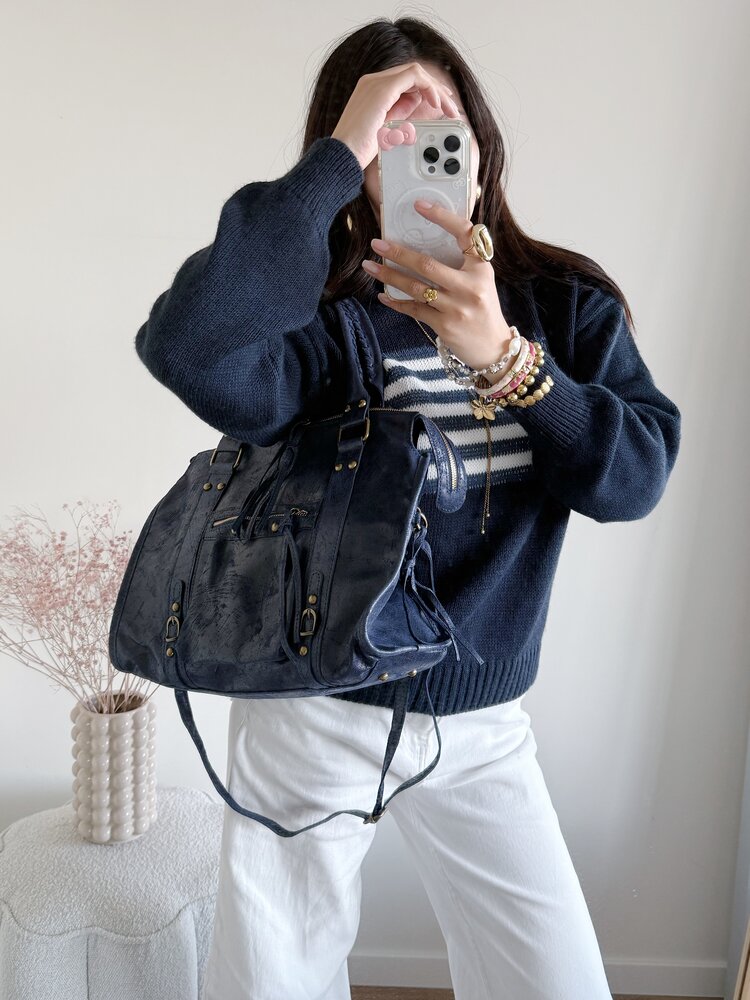 Blaire City Studs Bag / Navy Blue