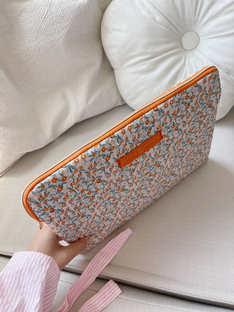 Belin Flower Laptop Pouch / Light Pink
