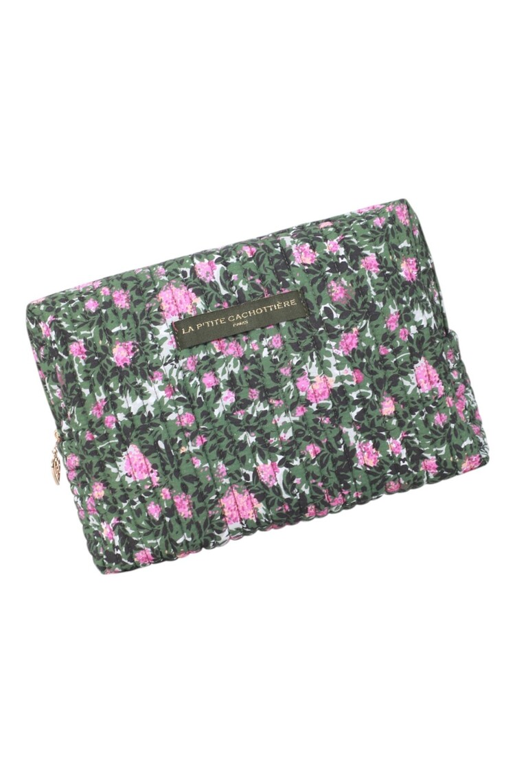Marly Flower Toiletry Bag / Dark Green (Large)
