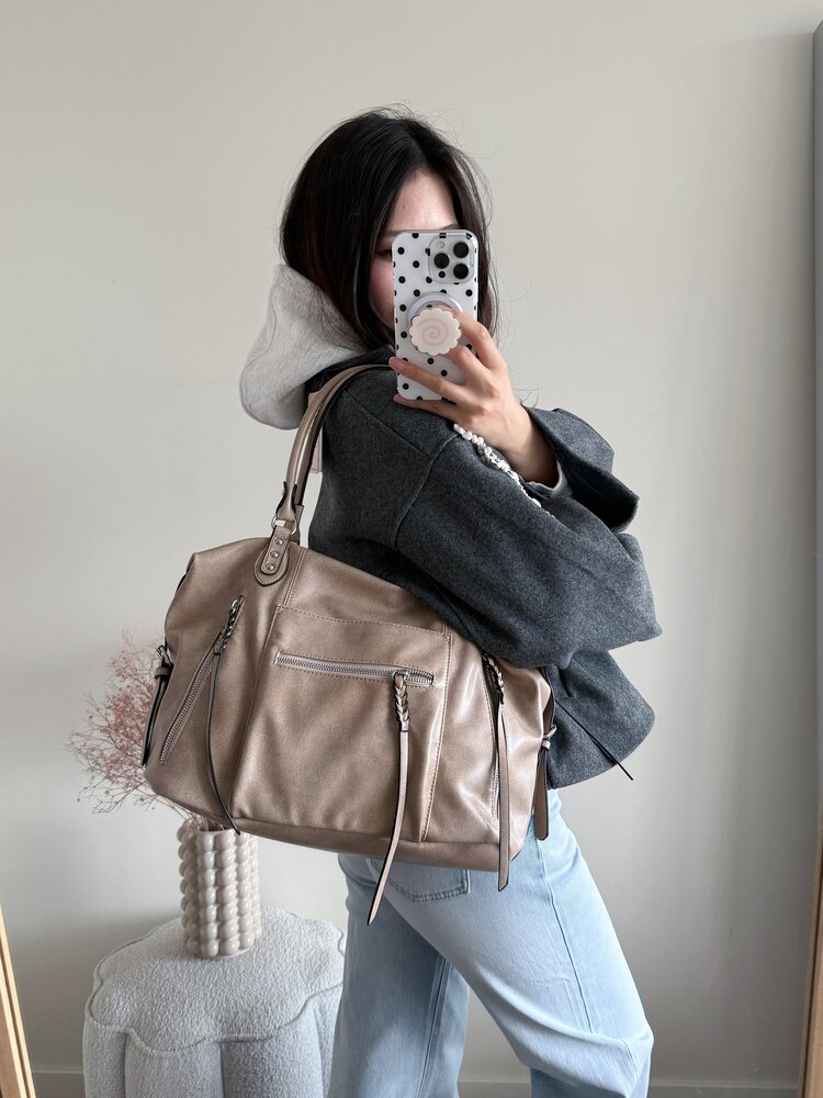 Sofia City Shoulder Bag / Light Taupe