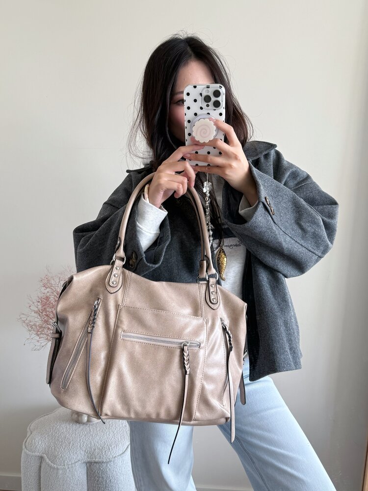 Sofia City Shoulder Bag / Light Taupe