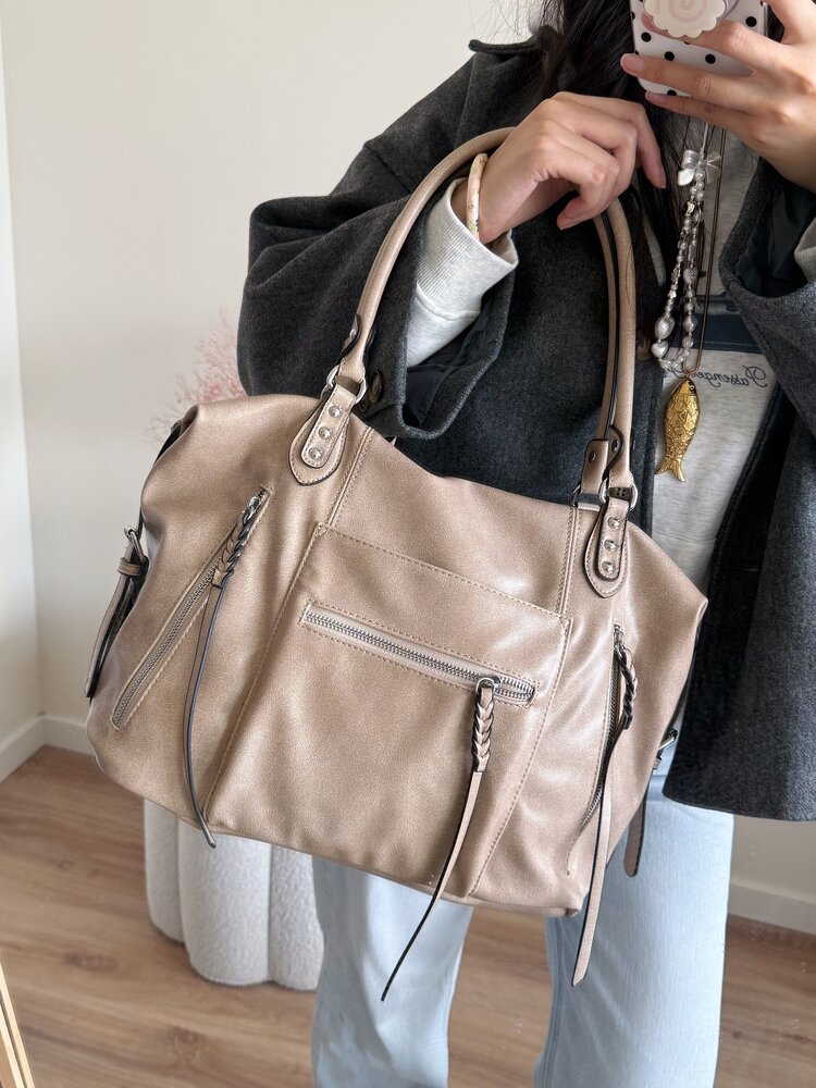 Sofia City Shoulder Bag / Light Taupe
