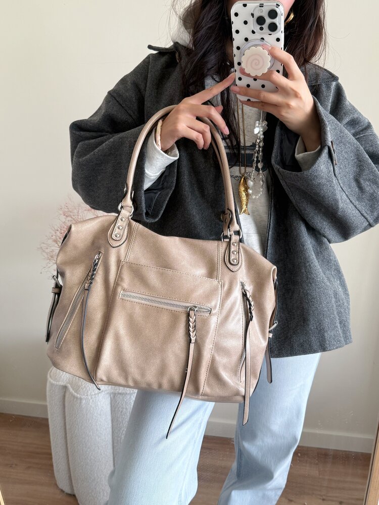 Sofia City Shoulder Bag / Light Taupe