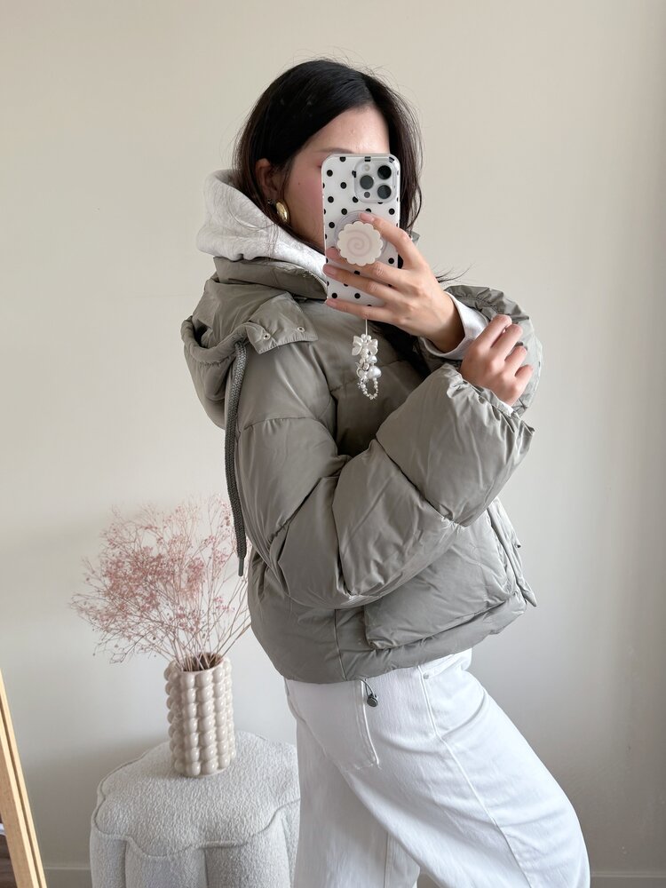 Nour Padded Puffer Coat / Army Green