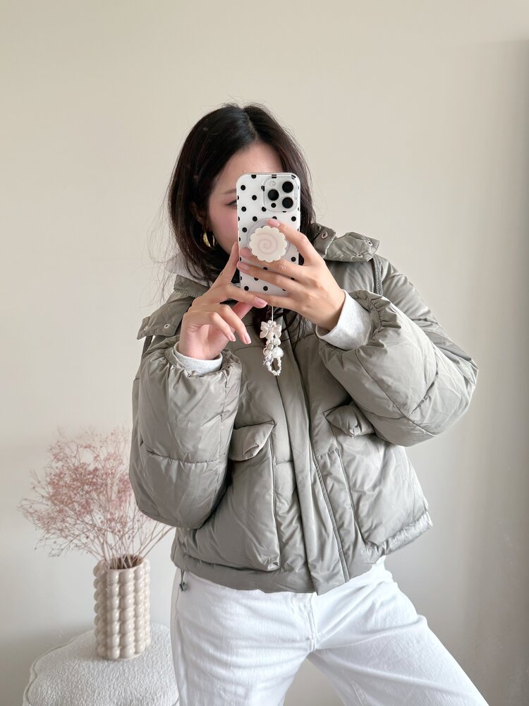 Nour Padded Puffer Coat / Army Green