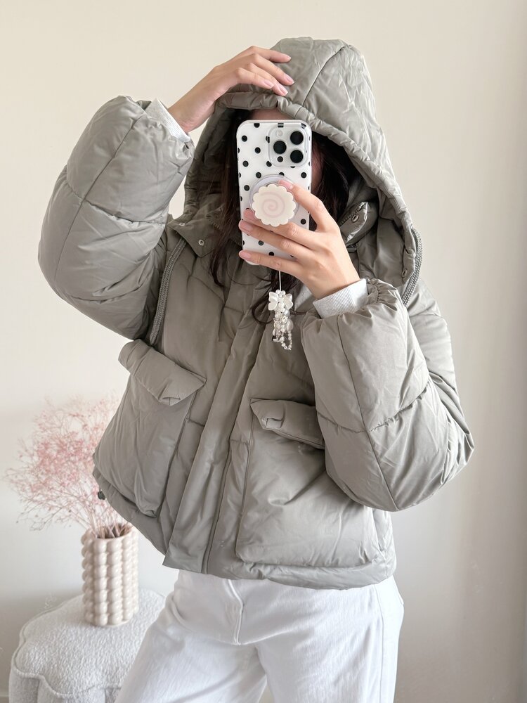 Nour Padded Puffer Coat / Army Green