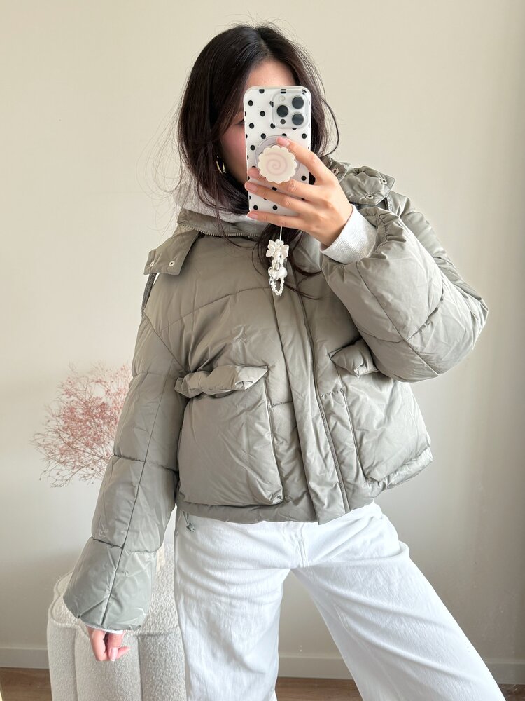 Nour Padded Puffer Coat / Army Green
