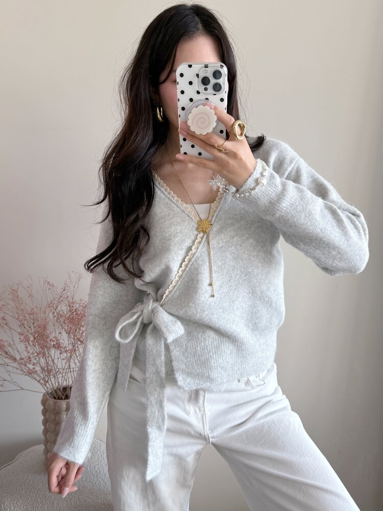 Elea Wrap Cardigan / Light Grey