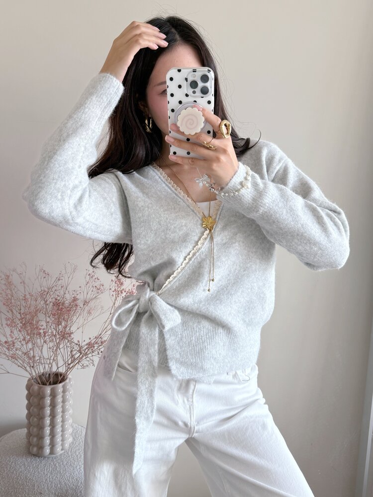 Elea Wrap Cardigan / Light Grey