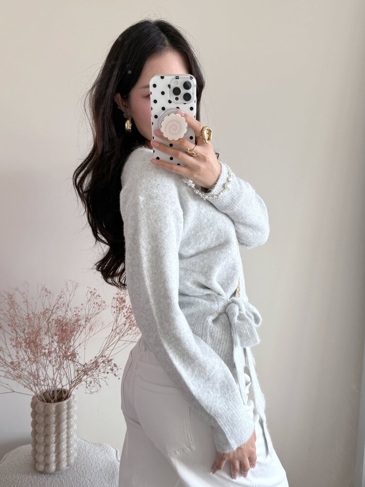 Elea Wrap Cardigan / Light Grey
