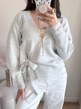 Elea Wrap Cardigan / Light Grey