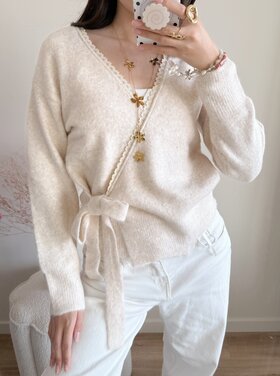 Elea Wrap Cardigan / Beige