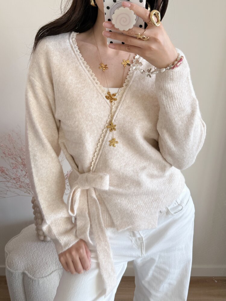 Elea Wrap Cardigan / Beige
