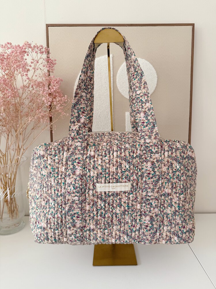 Acacia Flower Travel Bag / Ecru