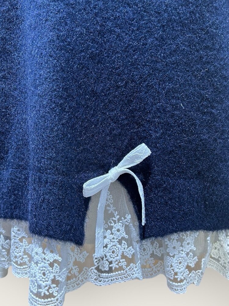 Daniella Lace Knit Sweater / Navy Blue