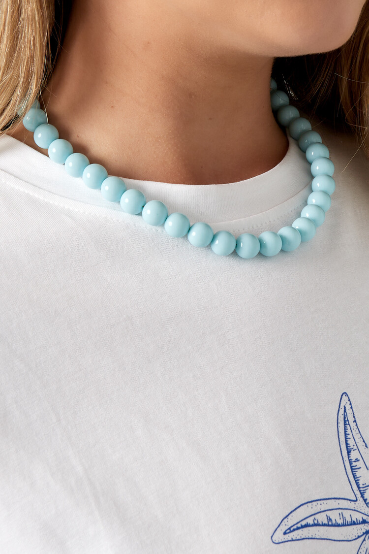 Small Beaded Statement Necklace / Cobalt Blue