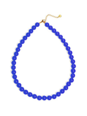 Small Beaded Statement Necklace / Cobalt Blue