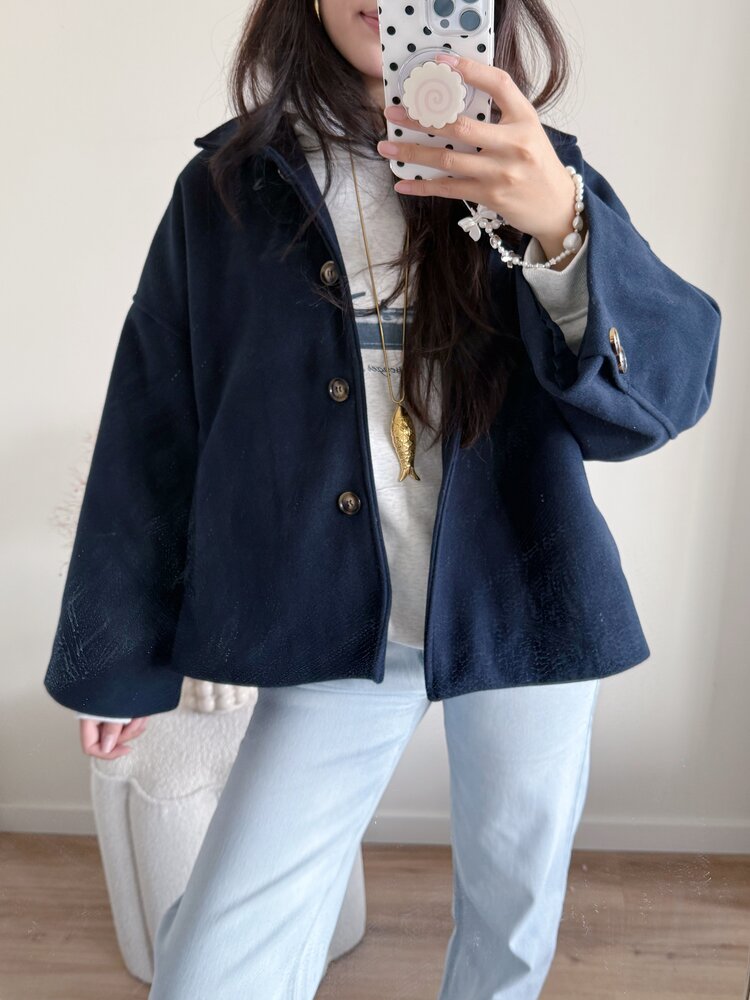 Libby Short Trenchcoat / Navy Blue