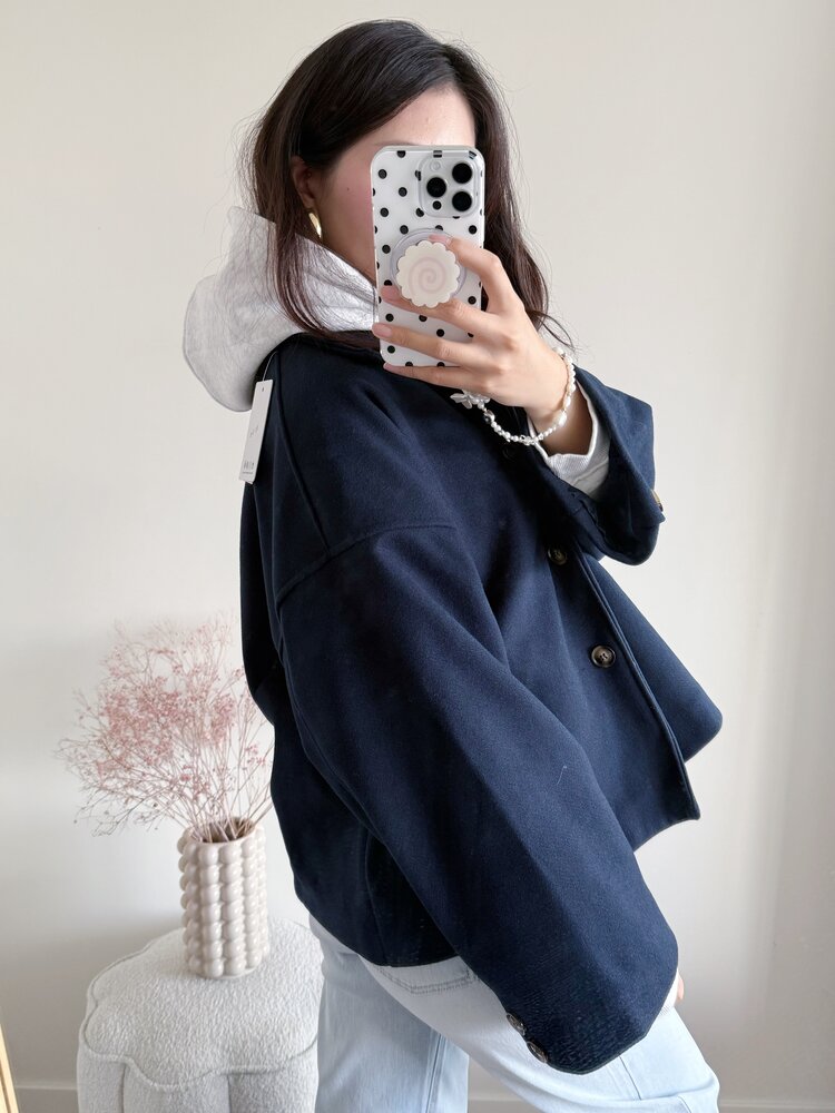 Libby Short Trenchcoat / Navy Blue