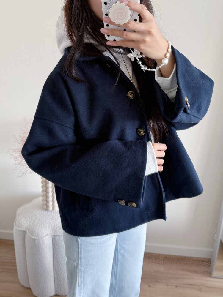 Libby Short Trenchcoat / Navy Blue