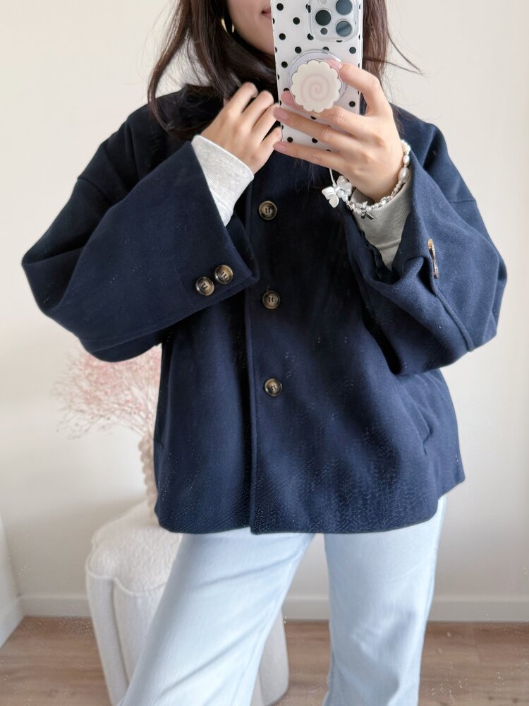 Libby Short Trenchcoat / Navy Blue