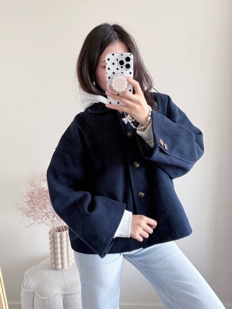 Libby Short Trenchcoat / Navy Blue
