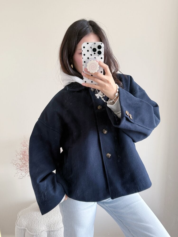 Libby Short Trenchcoat / Navy Blue