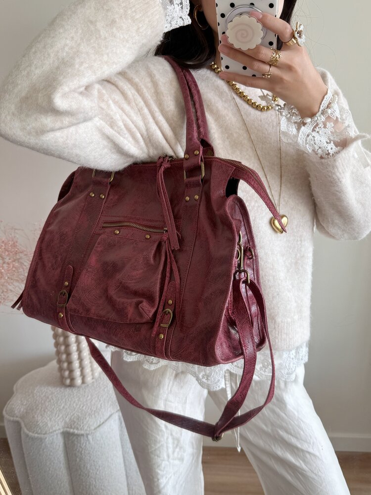 Florianne City Studs Bag / Bordeaux Red