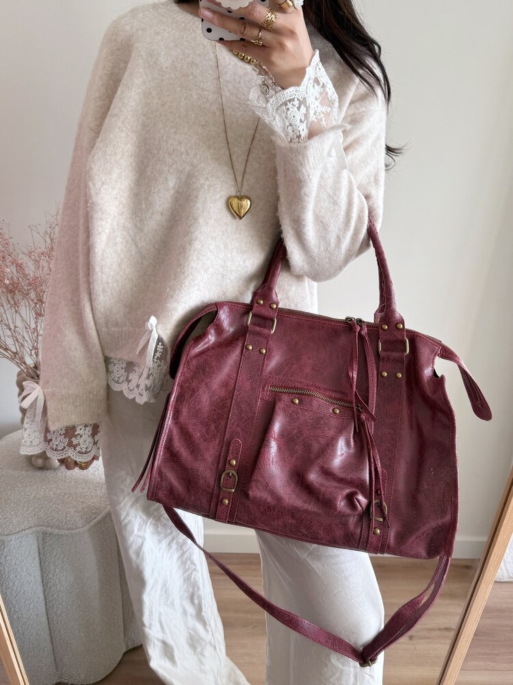 Florianne City Studs Bag / Bordeaux Red