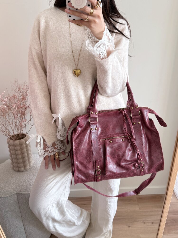 Florianne City Studs Bag / Bordeaux Red
