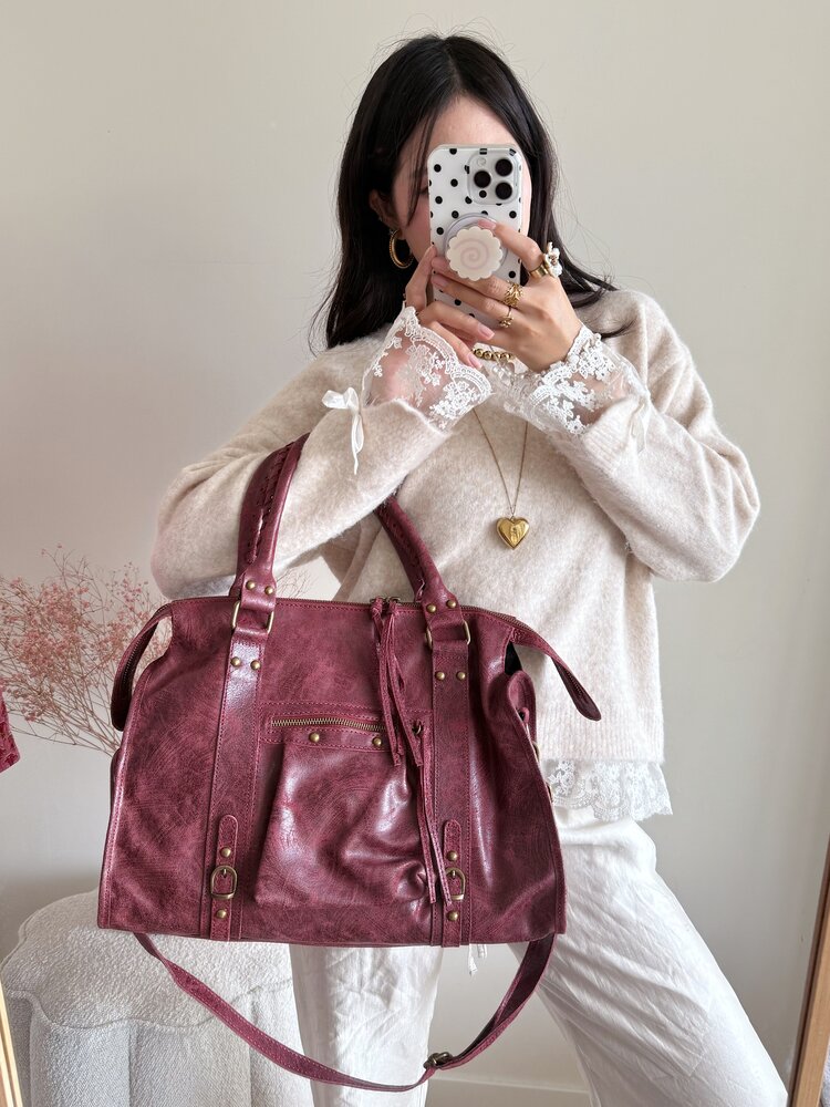 Florianne City Studs Bag / Bordeaux Red