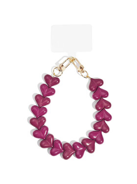 Gold Chubby Hearts Phone Cord / Dark Purple