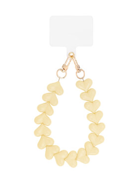 Gold Chubby Hearts Phone Cord / Beige