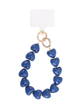 Gold Hearts Dots Phone Cord / Navy Blue