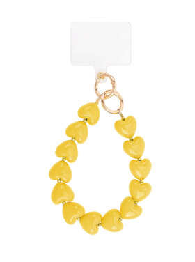Gold Hearts Dots Phone Cord / Mustard Yellow