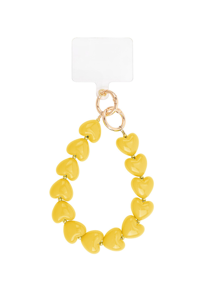 Gold Hearts Dots Phone Cord / Mustard Yellow