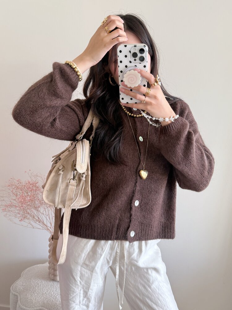 Rosie Suede City Studs Bag / Light Camel