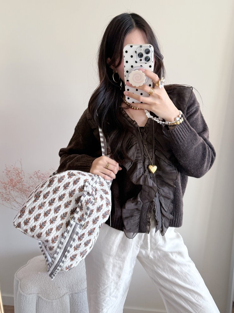 Yasmina Flower Travel Bag / White