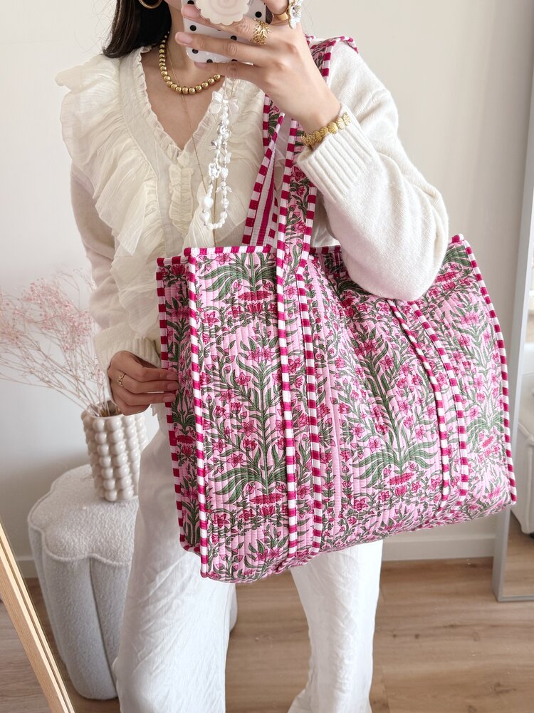 Macie Flower Shopper Bag / Pink Paradise