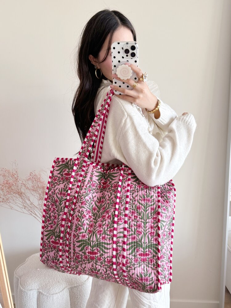 Macie Flower Shopper Bag / Pink Paradise