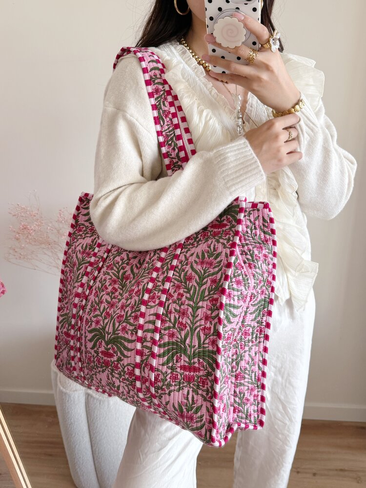 Macie Flower Shopper Bag / Pink Paradise