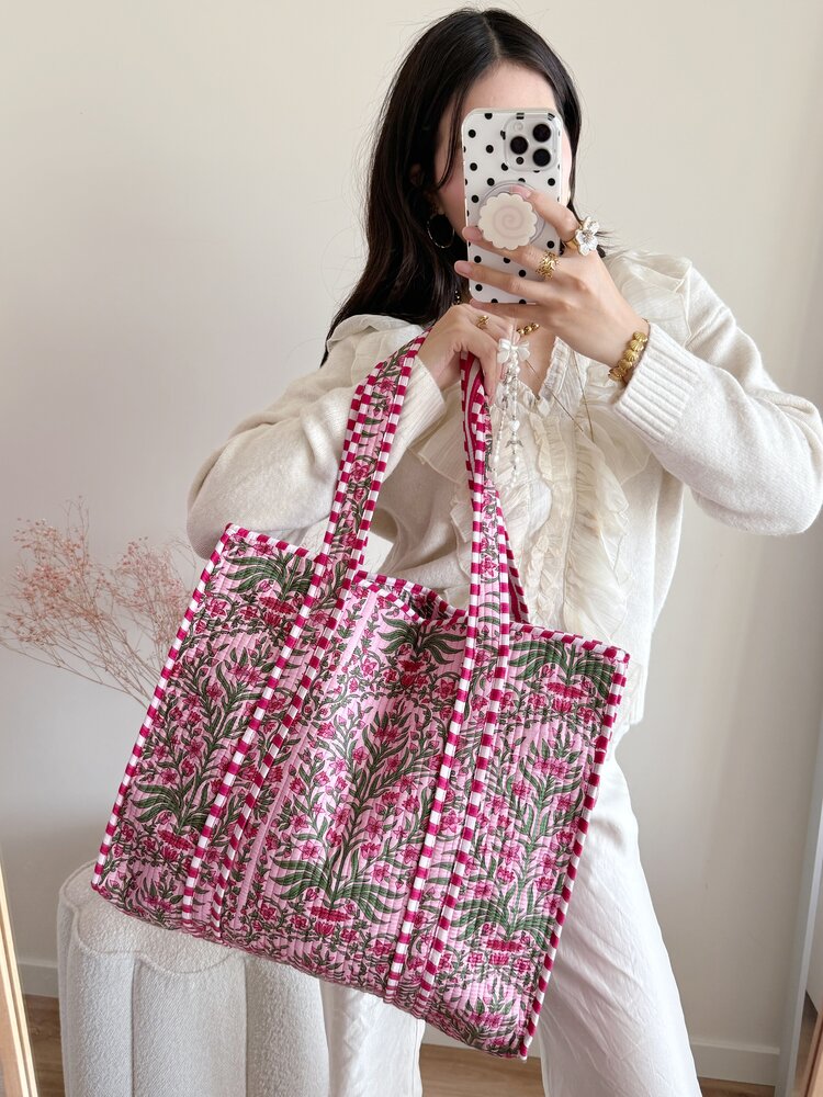 Macie Flower Shopper Bag / Pink Paradise