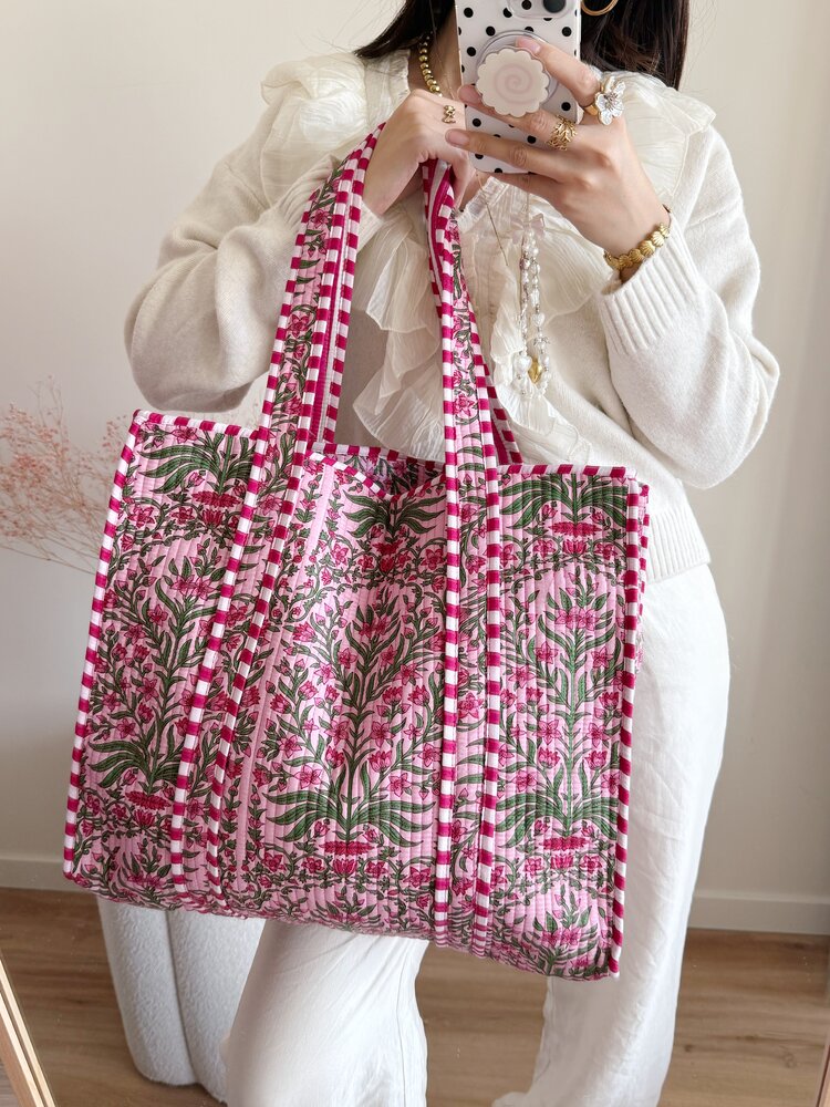 Macie Flower Shopper Bag / Pink Paradise