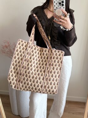 Macie Flower Shopper Bag / Beige