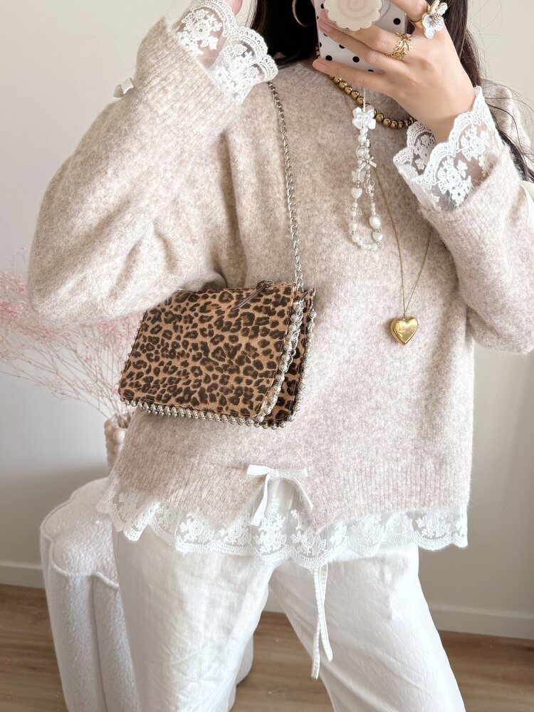 Suzy Crossbody Studs Bag / Leopard